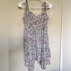 New Emory Park women’s small flower dress sheer scrunch material